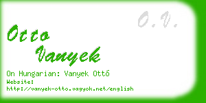 otto vanyek business card